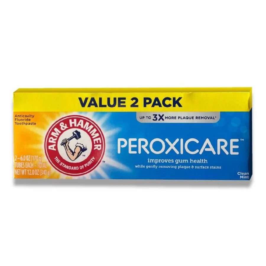 A&H  - Peroxicare Toothpaste, Clean Mint, Fluoride, Twin Pack  6 oz - 6 Pack - Image 2