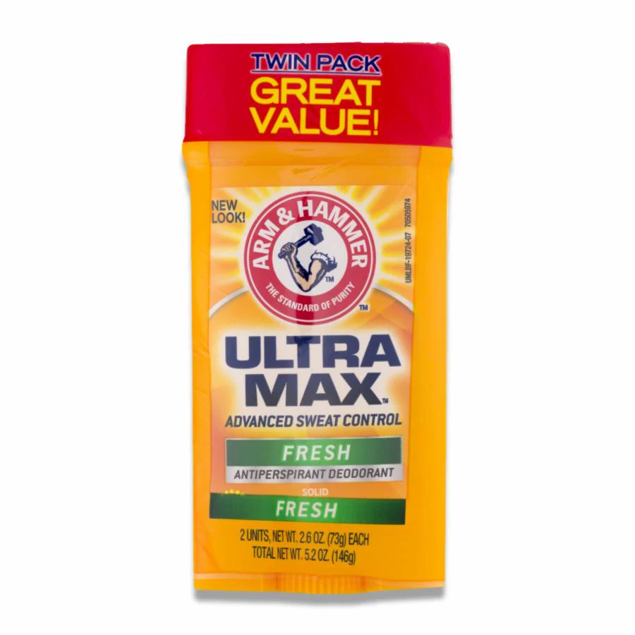 Arm & Hammer - Ultra Max Antiperspirant Deodorant Solid Fresh - Twin Pack - 2.6 Oz - 6 Pack - Image 2