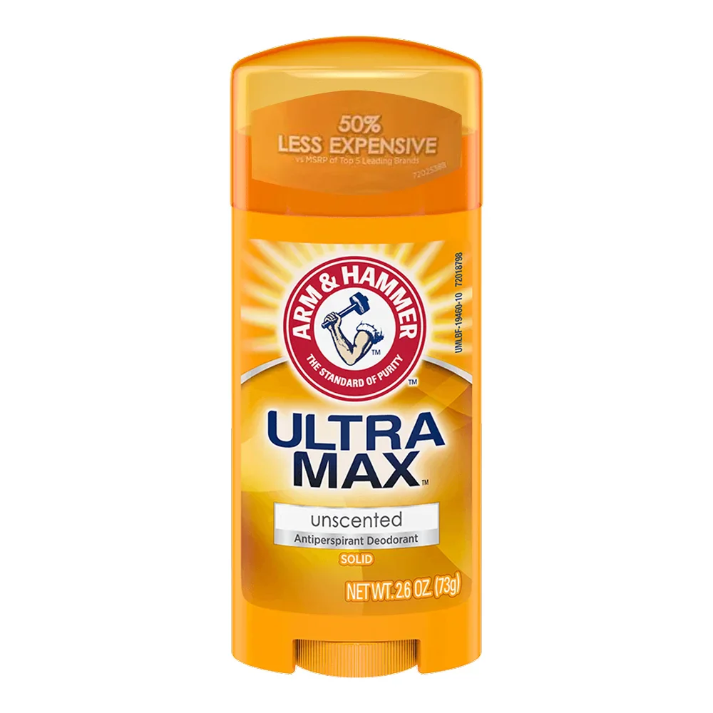 Arm & Hammer - Ultra Max Solid Antiperspirant Deodorant Unscented - 2.6 Oz - 3 Pack - Image 2