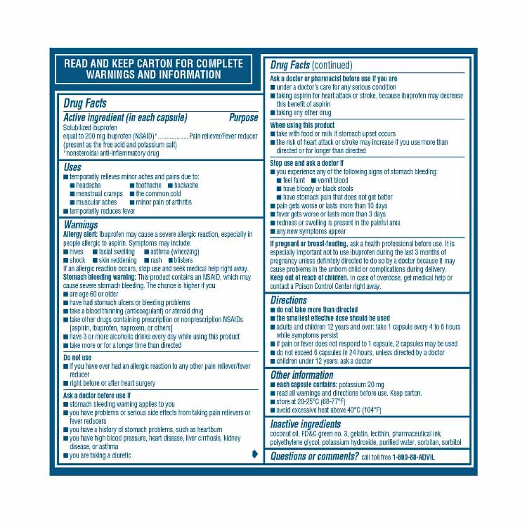 Advil Liqui-Gels, 200 Mg, 120 Ct - 2 Pack - Image 3