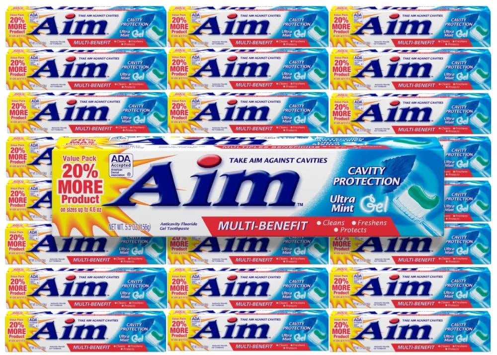 Aim - Cavity Protection Toothpaste Ultra Mint Gel  5.5 Oz - 24 Pack