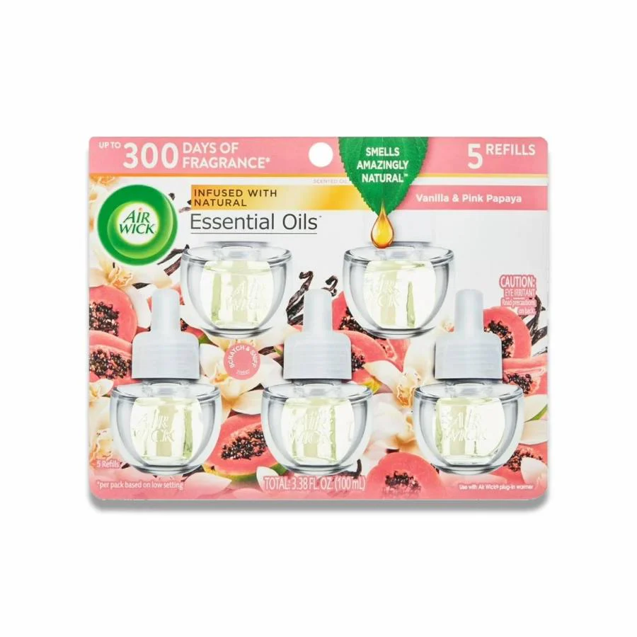 Air Wick - Scented Oil, Vanilla & Pink Papaya - 3.38 Oz -(5 Ct Each) - 5 Pack - Image 2