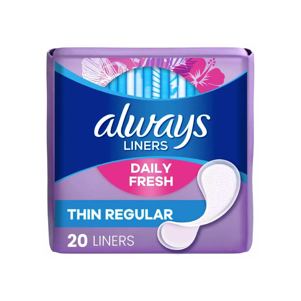 Always - Thin Regular Liners, Daily Fresh, Unscented  20 Ct  - 24 Pack - Image 3