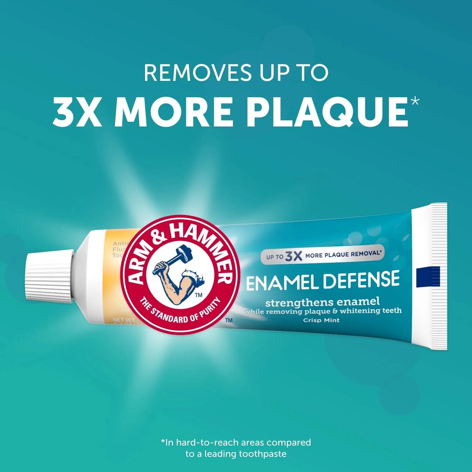 Arm & Hammer Enamel Defense Toothpaste Truly Radiant Bright & Strong  4.3oz  - 12  Pack - Image 3