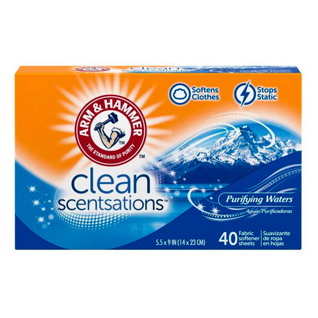 Arm & Hammer Fabric Softener Sheets Purifying Waters, 40 Count - 12 Pack - Image 2