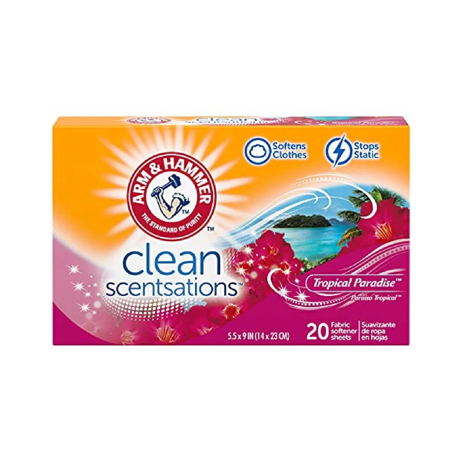 Arm & Hammer Fresh'n Soft Fabric Softening Sheets, Tropical Burst 20 ea- 12 Pack - Image 2