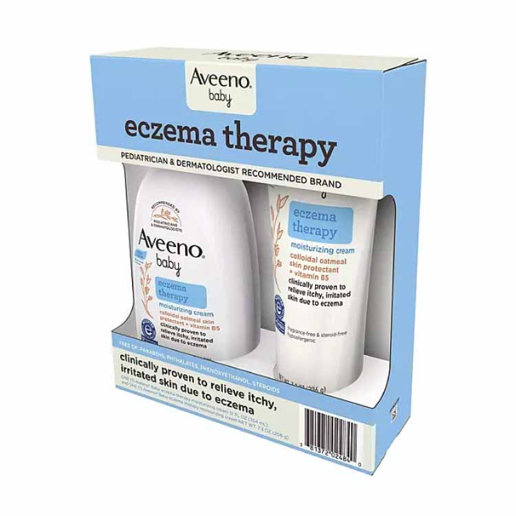 Aveeno - Baby Eczema Therapy Moisturizing Cream, 2 pk., 7.3 fl. oz. and 12 fl. oz. - Image 2