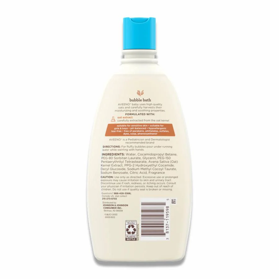 Aveeno - Baby Sensitive Skin, Bubble Bath - 19.2 oz - 12 Pack - Image 3