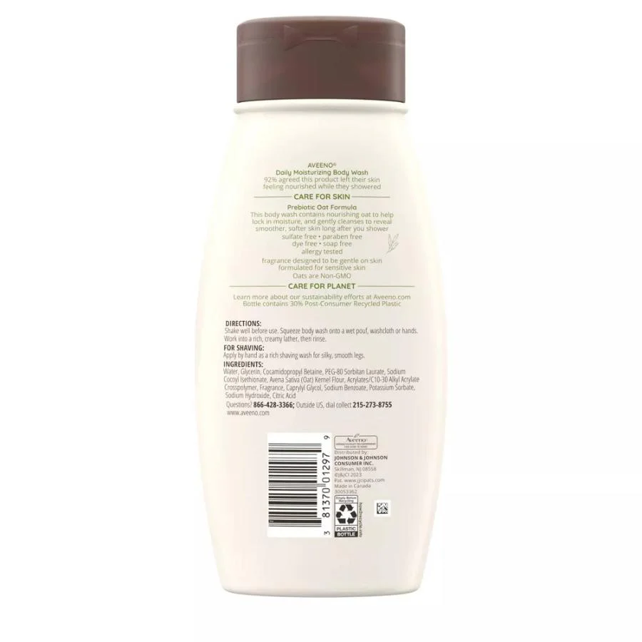 Aveeno - Daily Moisturizing Nourishes Dry Skin Body Wash 18 oz - 12 Pack - Image 3