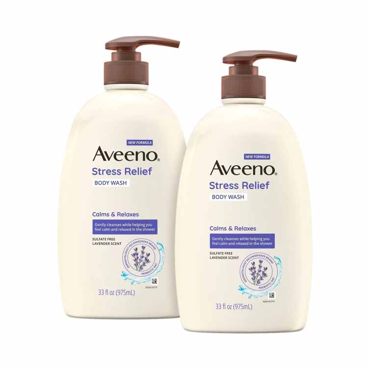 Aveeno - Stress Relief Body Wash with Lavender & Chamomile, 33 fl. oz., 2 pk. - Image 4