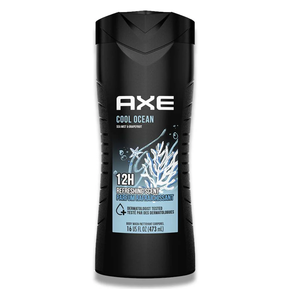 Axe - Cool Ocean Mens Body Wash 12H Refreshing Scent With Essential Oils 16 oz - 4 Pack - Image 2