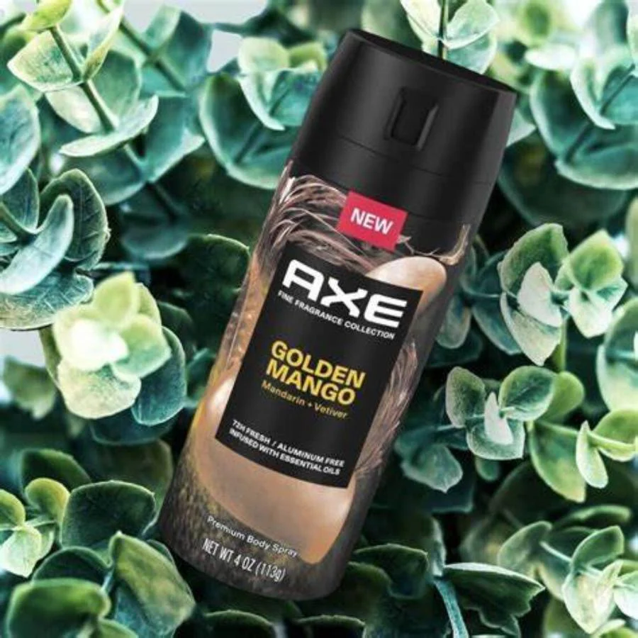 Axe -Body Spray Deodorant  4 oz Golden Mango Mandarin Vetiver - 12 Pack - Image 3
