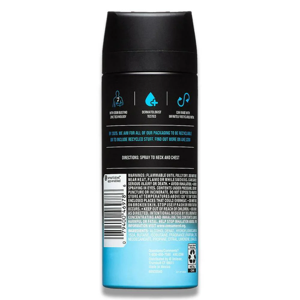 Axe - Body Spray Deodorant 4 oz Light & Fresh Scent, Cool Ocean - 12 Pack - Image 3