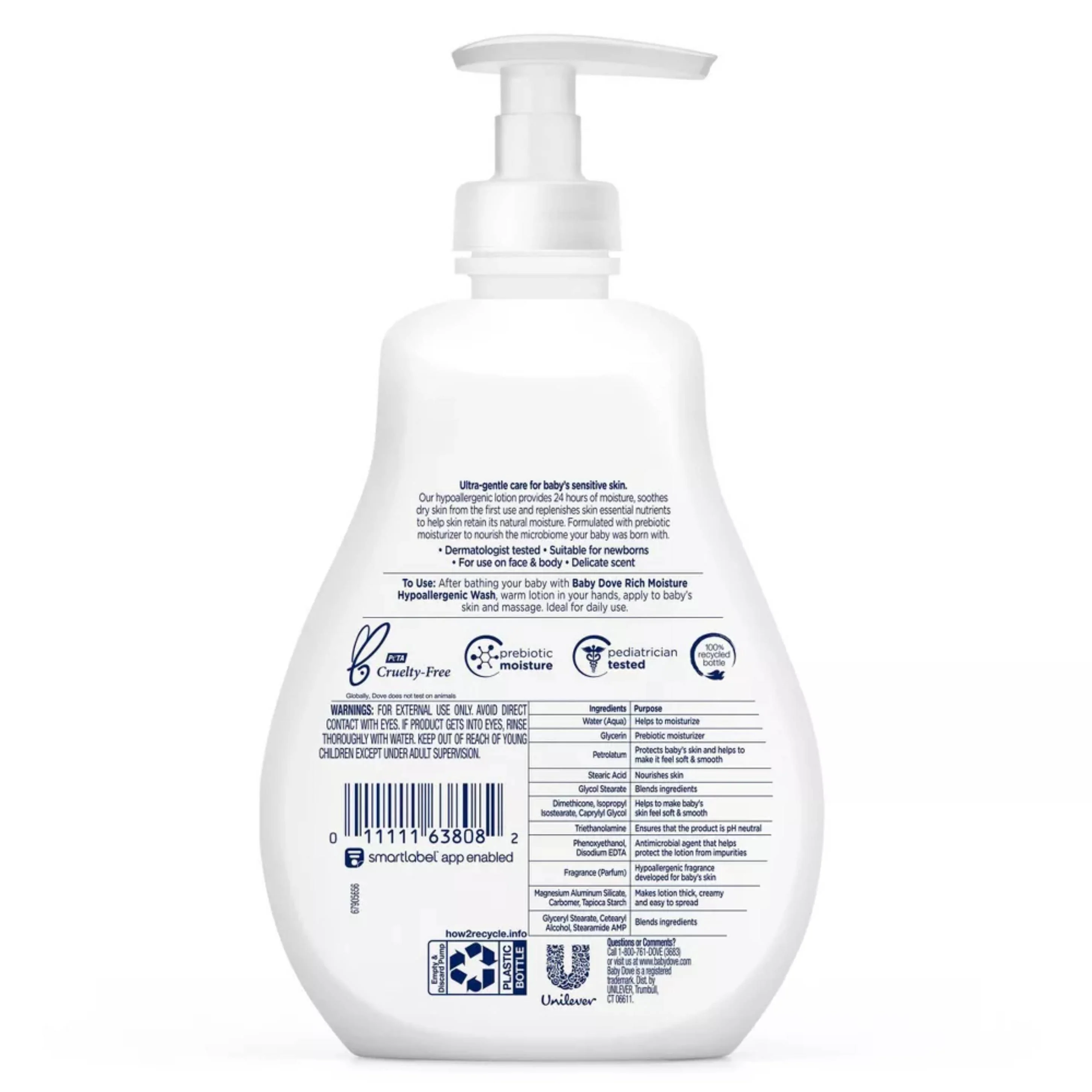 Baby Dove - Rich Moisture 24-Hour Moisturizing Baby Lotion - 13 fl Oz - 4 Pack - Image 3