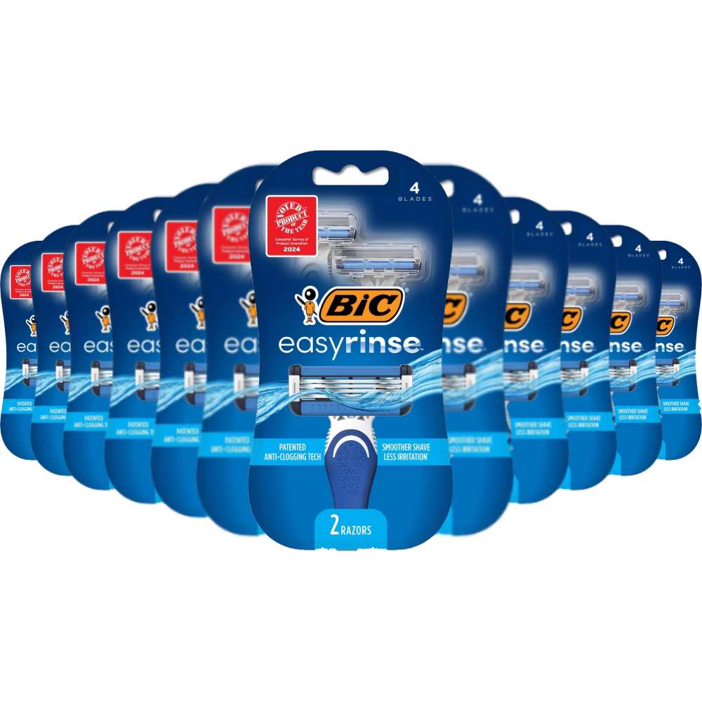 BIC - EasyRinse Anti-Clogging Men s Disposable Razors 4 Blades, 2 Count - 72 Pack - Image 2