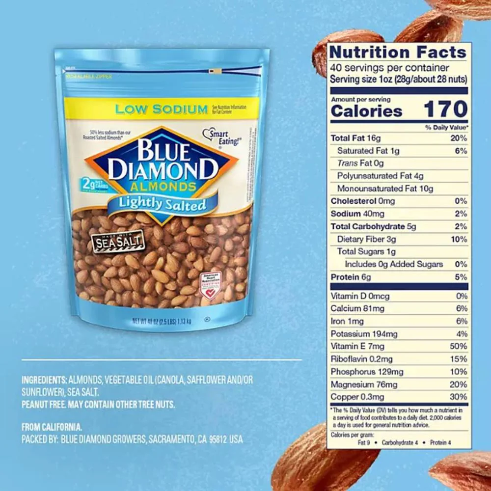 Blue Diamond - Lightly Salted Whole Almonds - 40 Oz - Image 2
