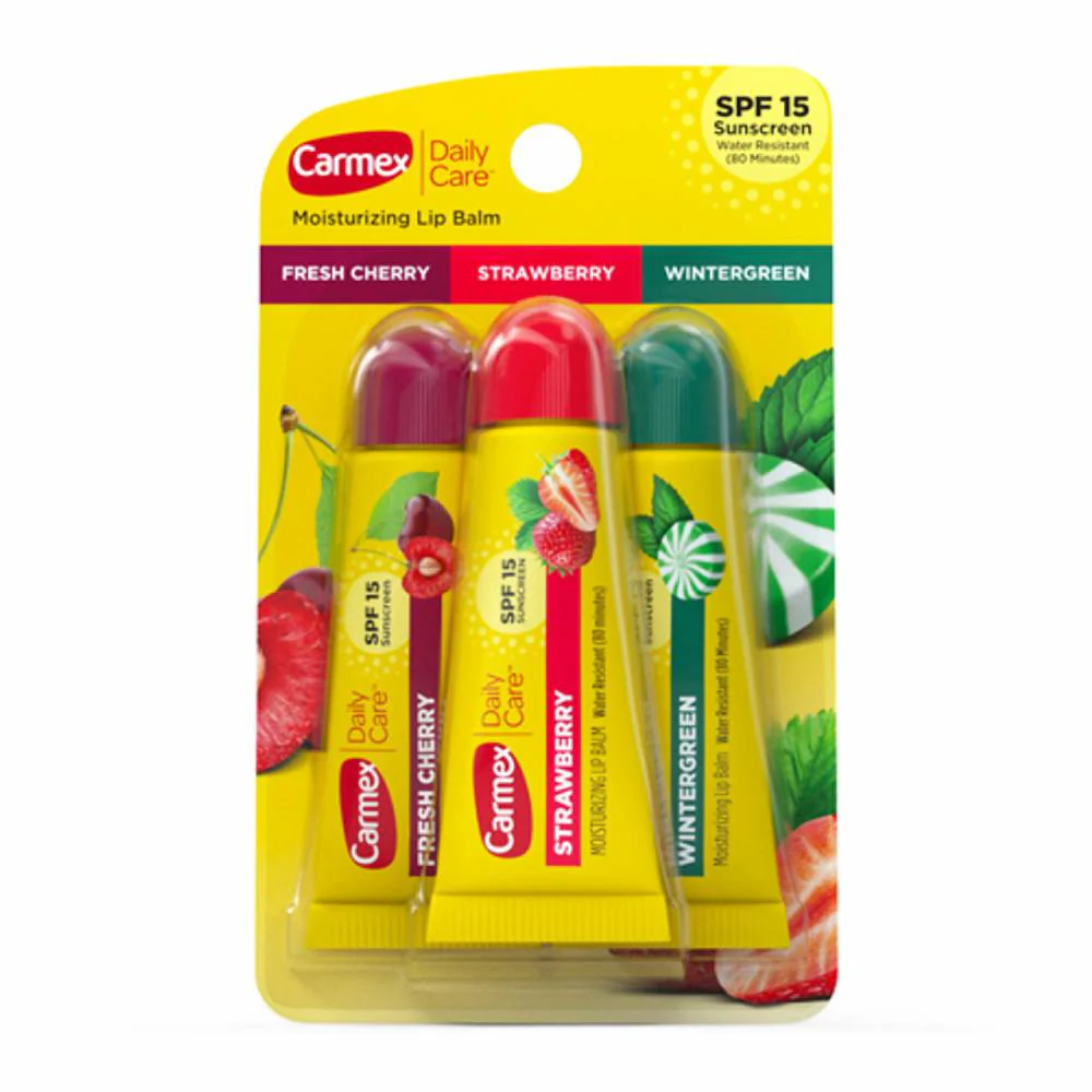 Carmex - Daily Care Assorted Moisturizing Lip Balm Tubes, SPF 15 - 0.35 Oz- 12 Pack - Image 2