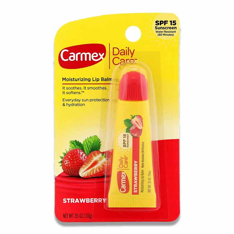 Carmex - Daily Care Lip Balm, Strawberry, SPF 15 - 0.35 Oz - 144 Pack - Image 3