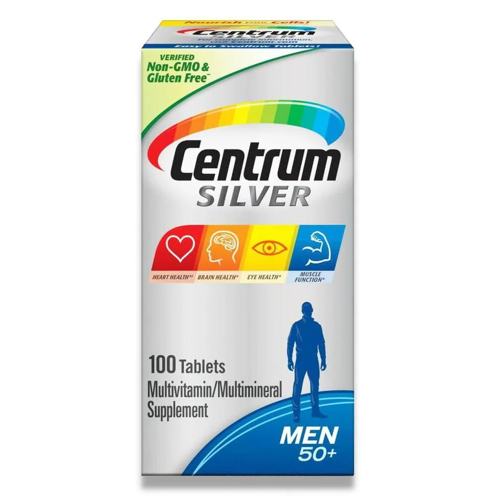 Centrum - Silver Men 50+ Multavitamin, Multimineral Supplement - 100 Tablets - 12 Pack - Image 2