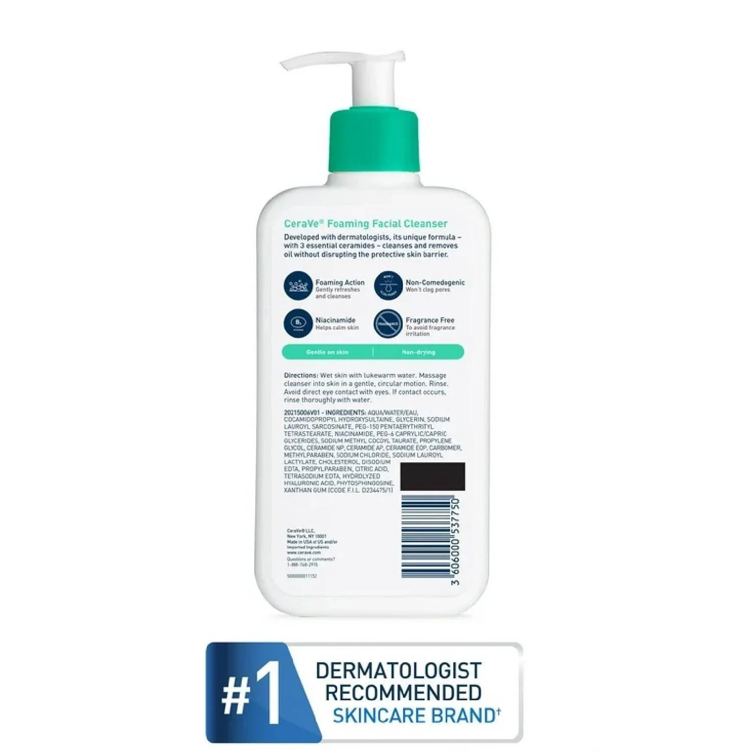 CeraVe Foaming Face Wash, Facial Cleanser for Normal to Oily Skin 12 fl oz - 12 Pack - Image 3