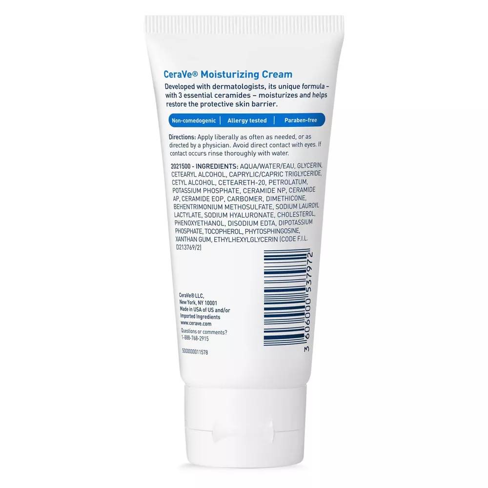 CeraVe - Moisturizing Face & Body Cream for Normal to Dry Skin - 1.89 Oz - 36 Pack - Image 3