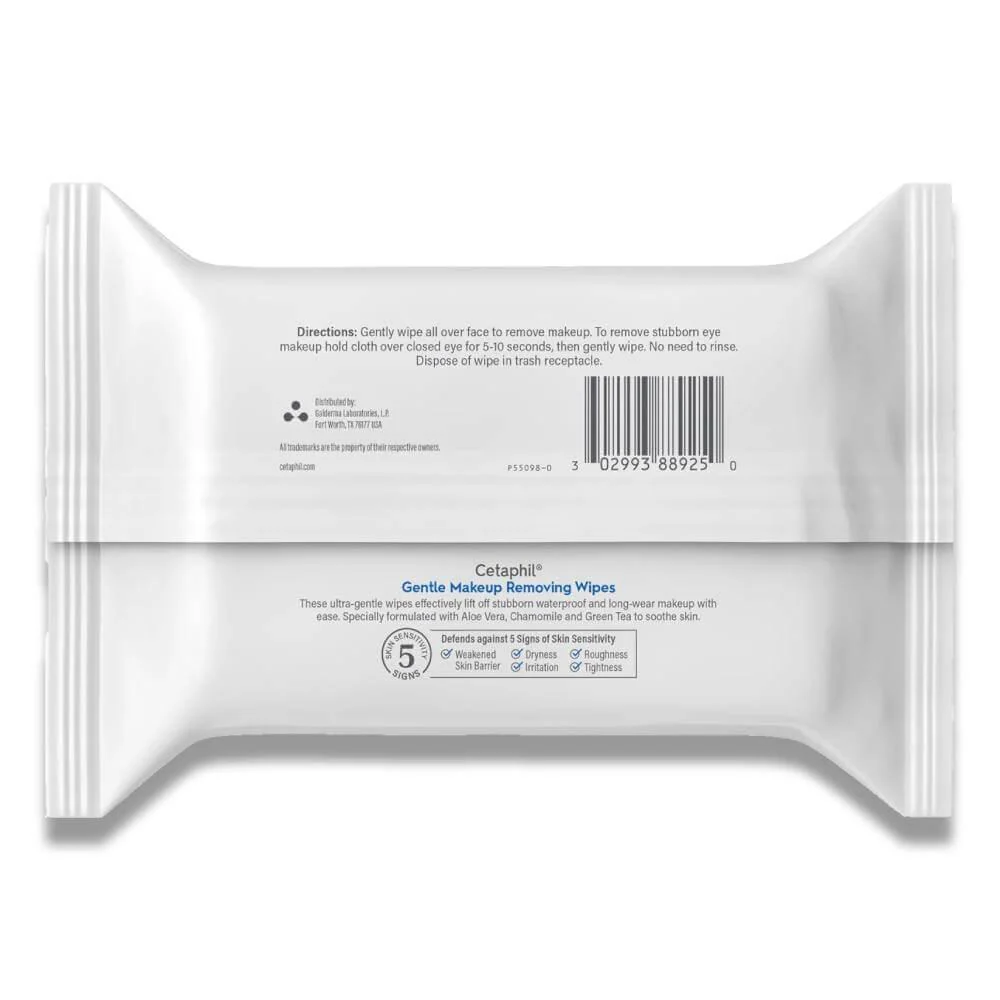 Cetaphil - Gentle Makeup Removing Wipes - 25 Ct- 12 Pack - Image 3