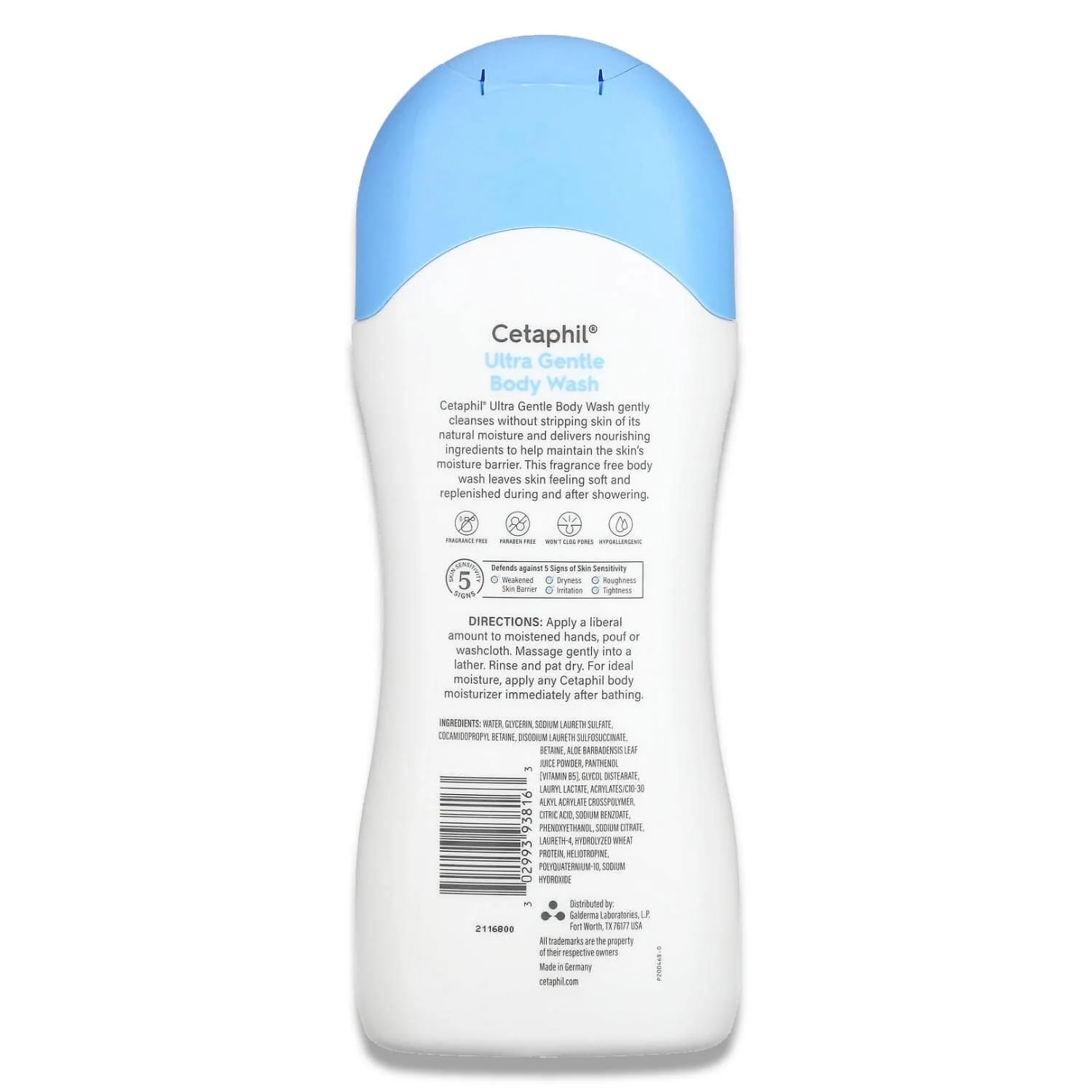 Cetaphil - Ultra Gentle Body Wash Fragrance Free  16.9 Oz - 12 Pack - Image 3