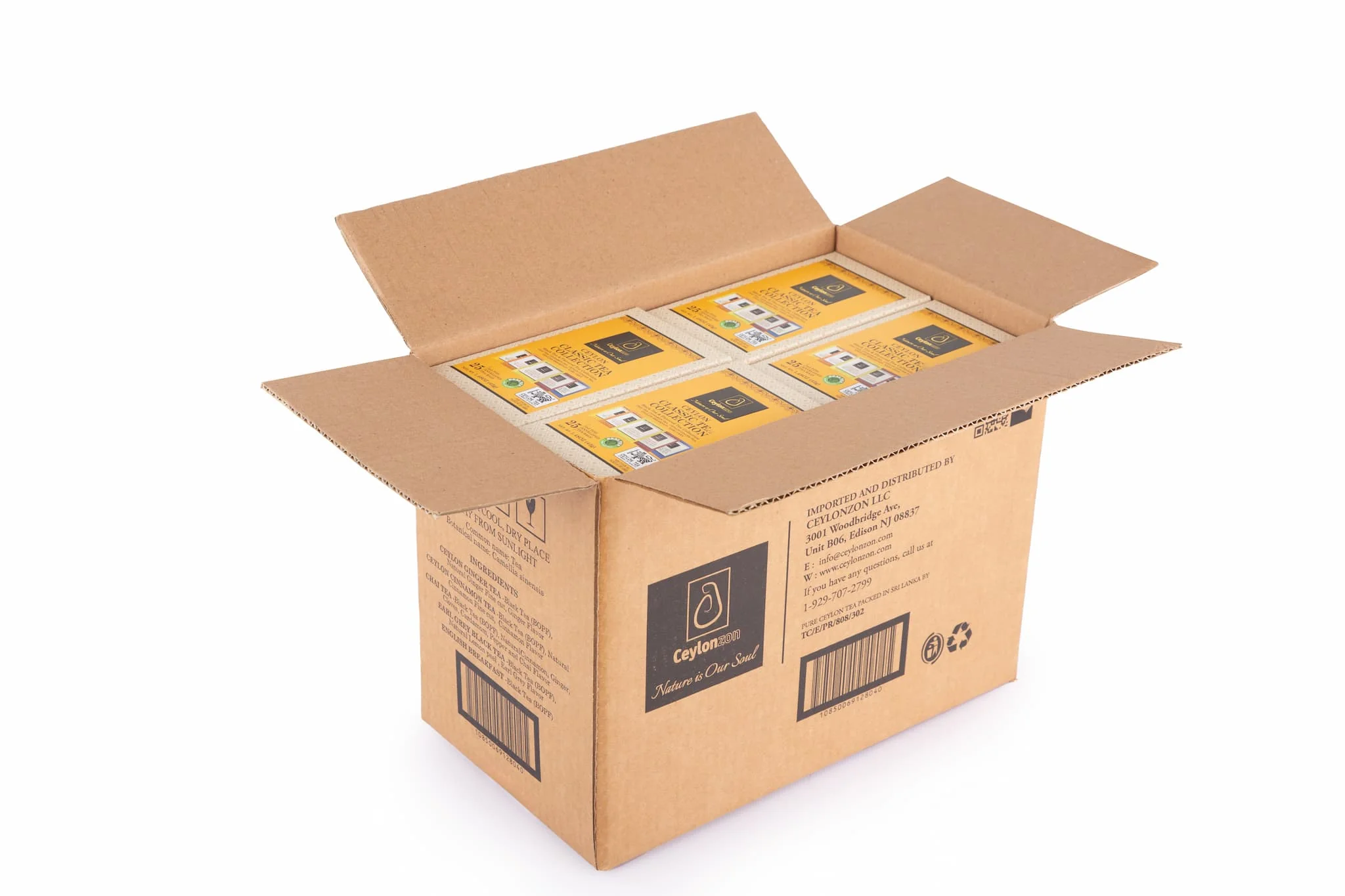 Ceylonzon - Collection Pack Cinnamon, Ginger, Earl Grey, Chai, English Breakfast - 25 Ct - 12 Pack - Image 3