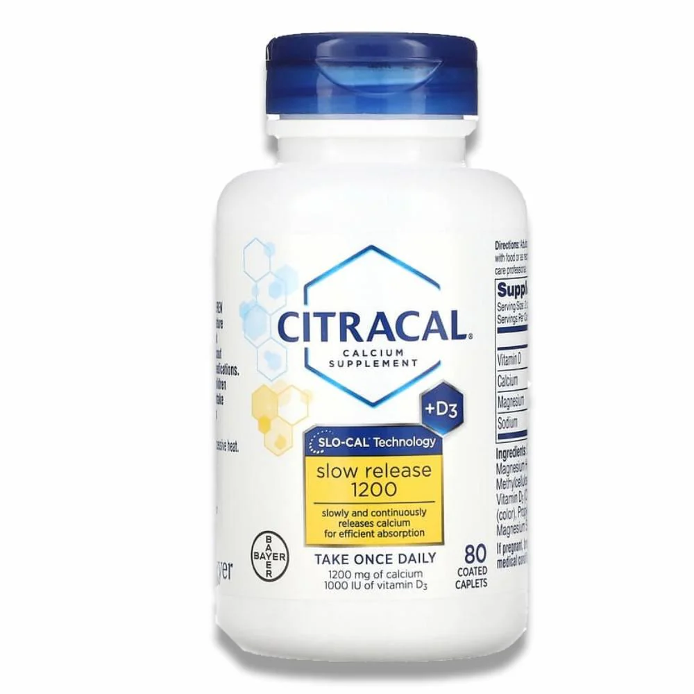Citracal - Calcium Supplement Slow Release 1200 + D3, Coated Tablets 80 Ct - 24 Pack - Image 2