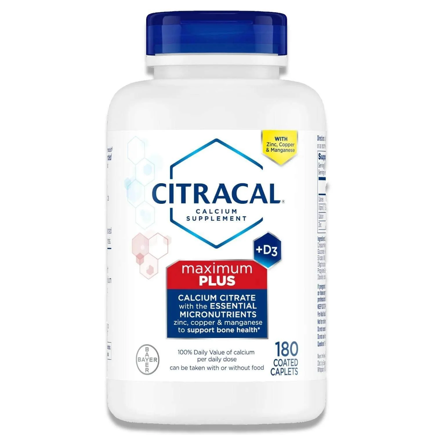 Citracal - Max Plus Calcium Citrate With Vitamin D3 Capsules, Bone Health 180 Ct - 24 Pack - Image 2