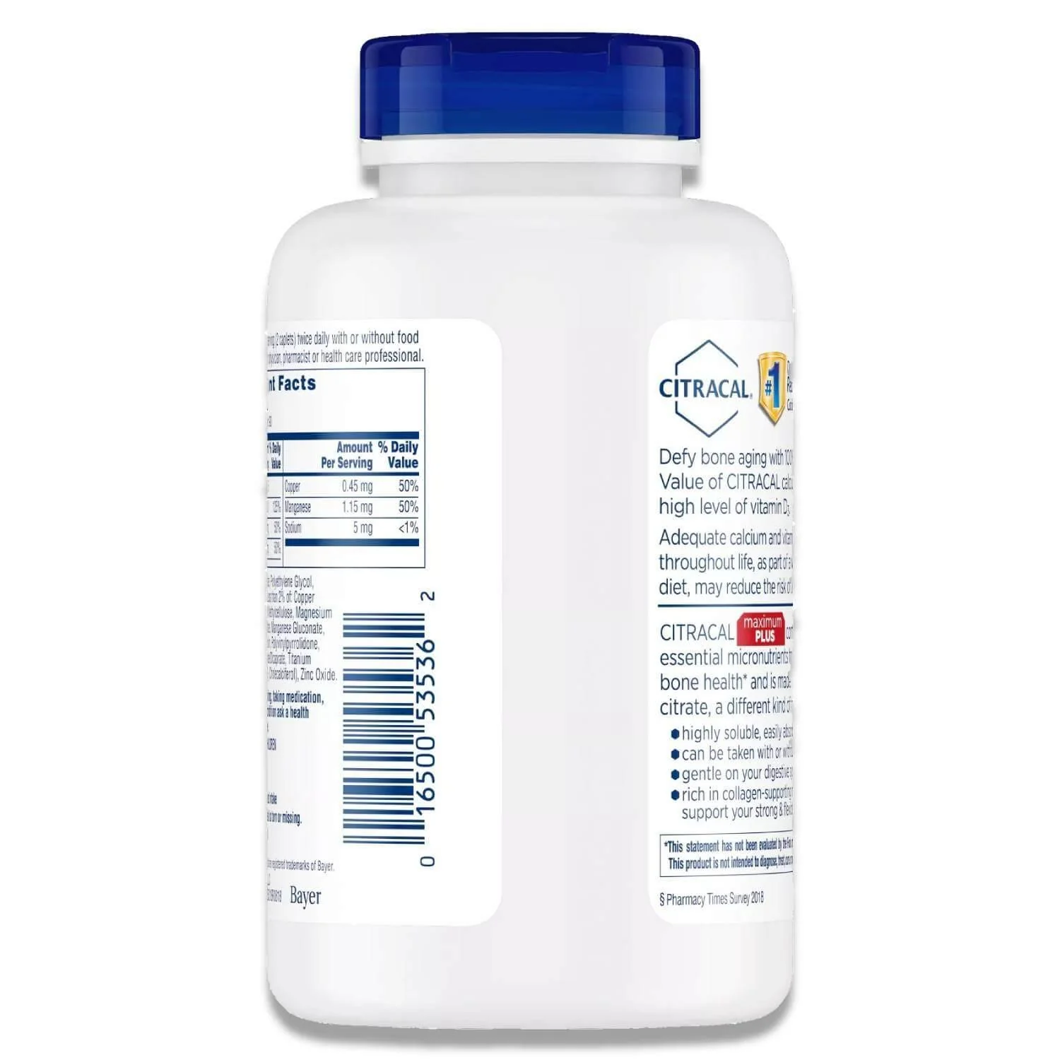 Citracal - Max Plus Calcium Citrate With Vitamin D3 Capsules, Bone Health 180 Ct - 24 Pack - Image 3