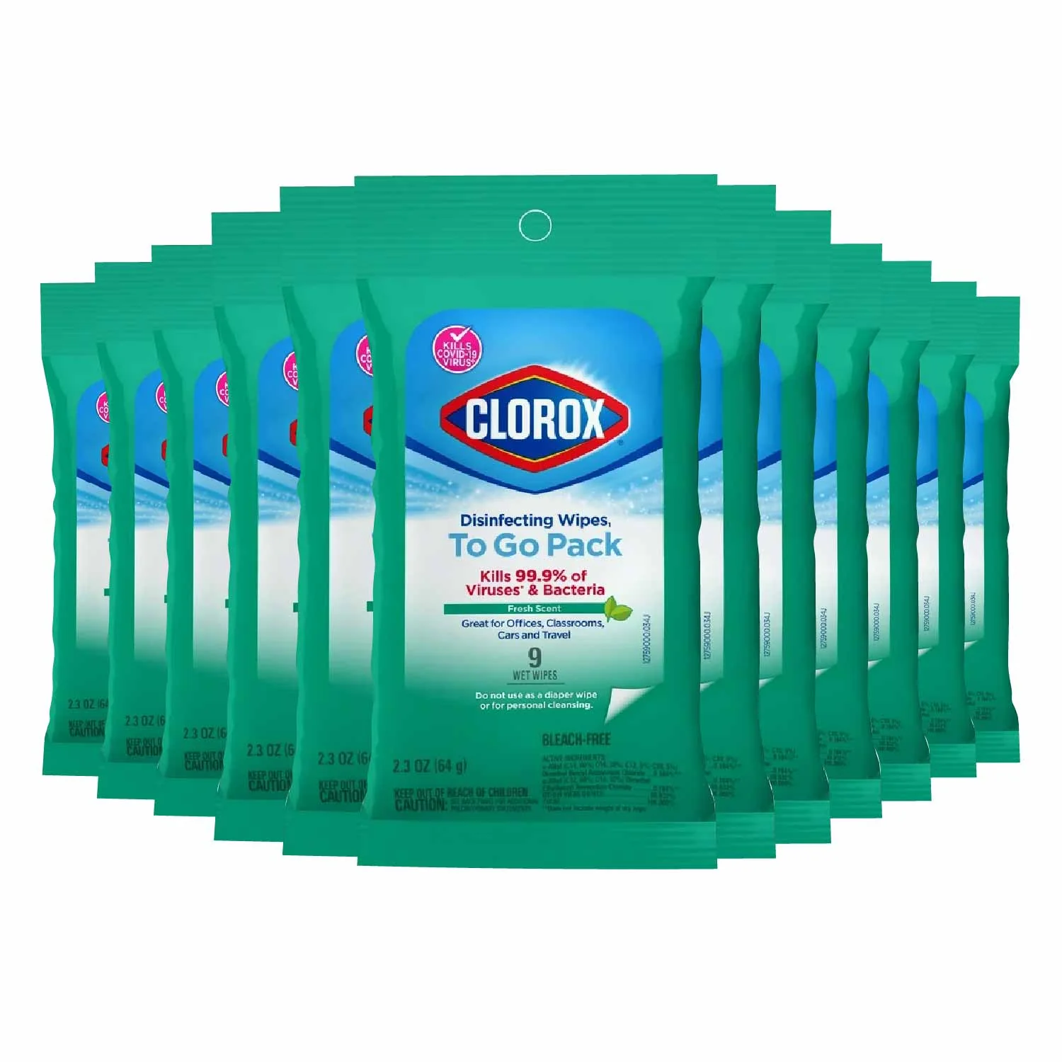 Clorox - Disinfecting Wipes, Fresh Scent - 9 Ct - 24 Pack - Travel Size -