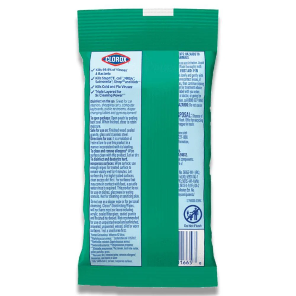 Clorox - Disinfecting Wipes, Fresh Scent - 9 Ct - 24 Pack - Travel Size - - Image 3