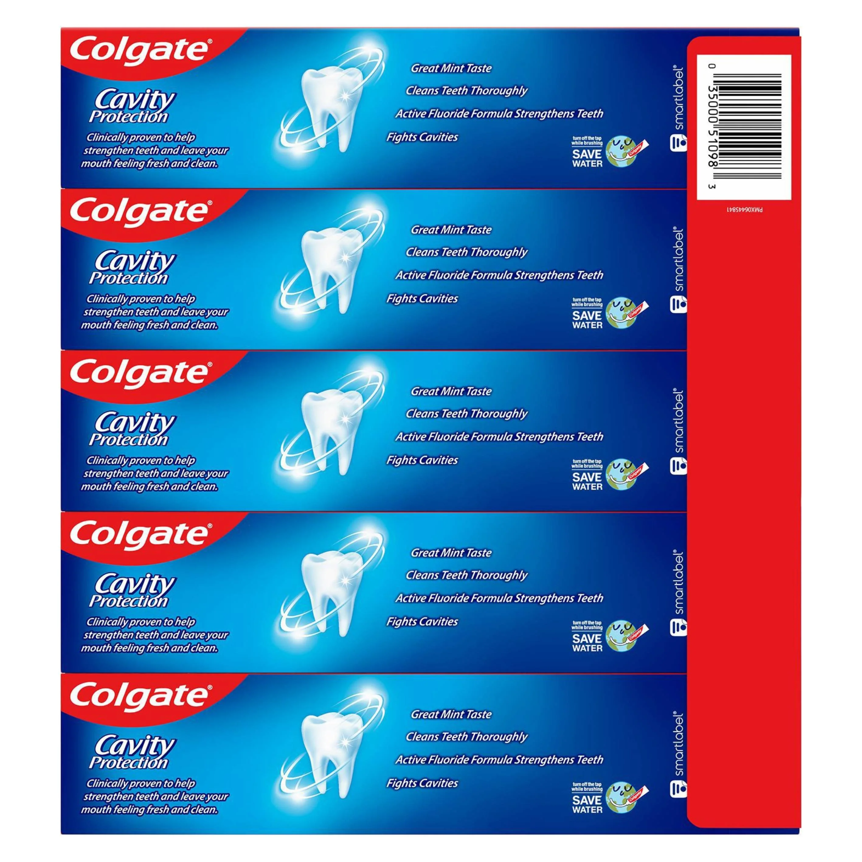 Colgate - Cavity Protection Toothpaste with Fluoride Regular 8 oz ae -  5 Value Pack - - Image 2