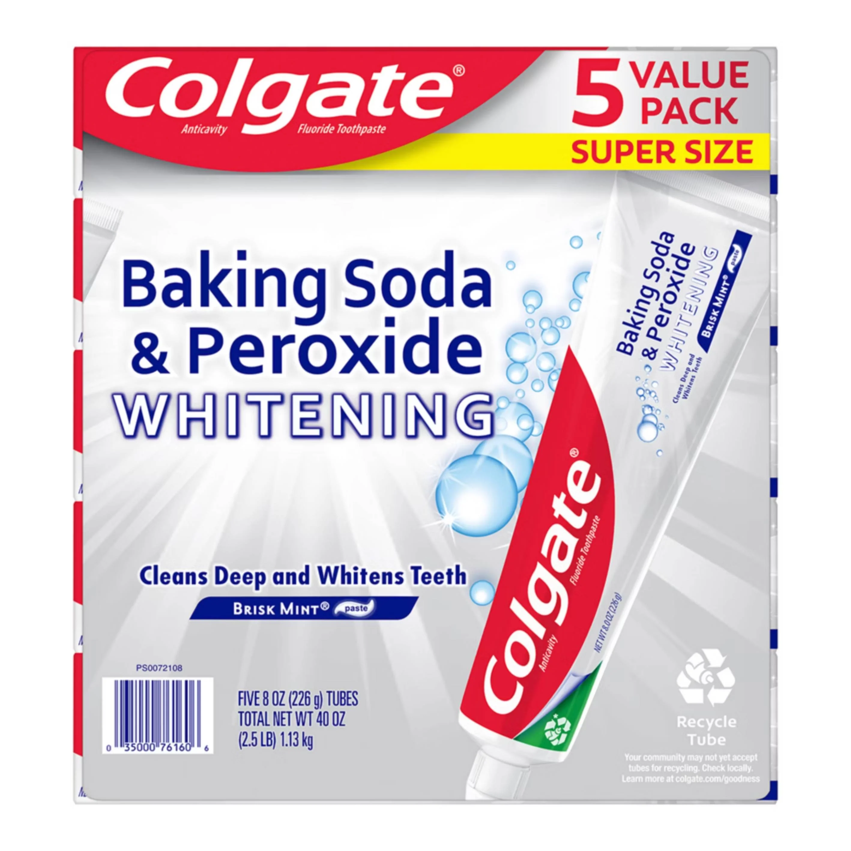 Colgate - Baking Soda & Peroxide Whitening 8 oz - 5 Pack - Image 3