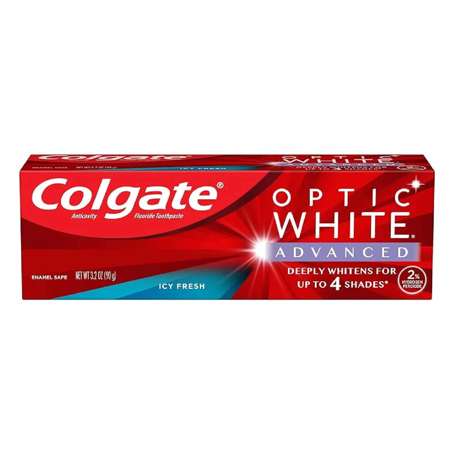 Colgate Optic White Advanced Whitening Toothpaste Icy Fresh - 3.2oz - 24 Pack - Image 2