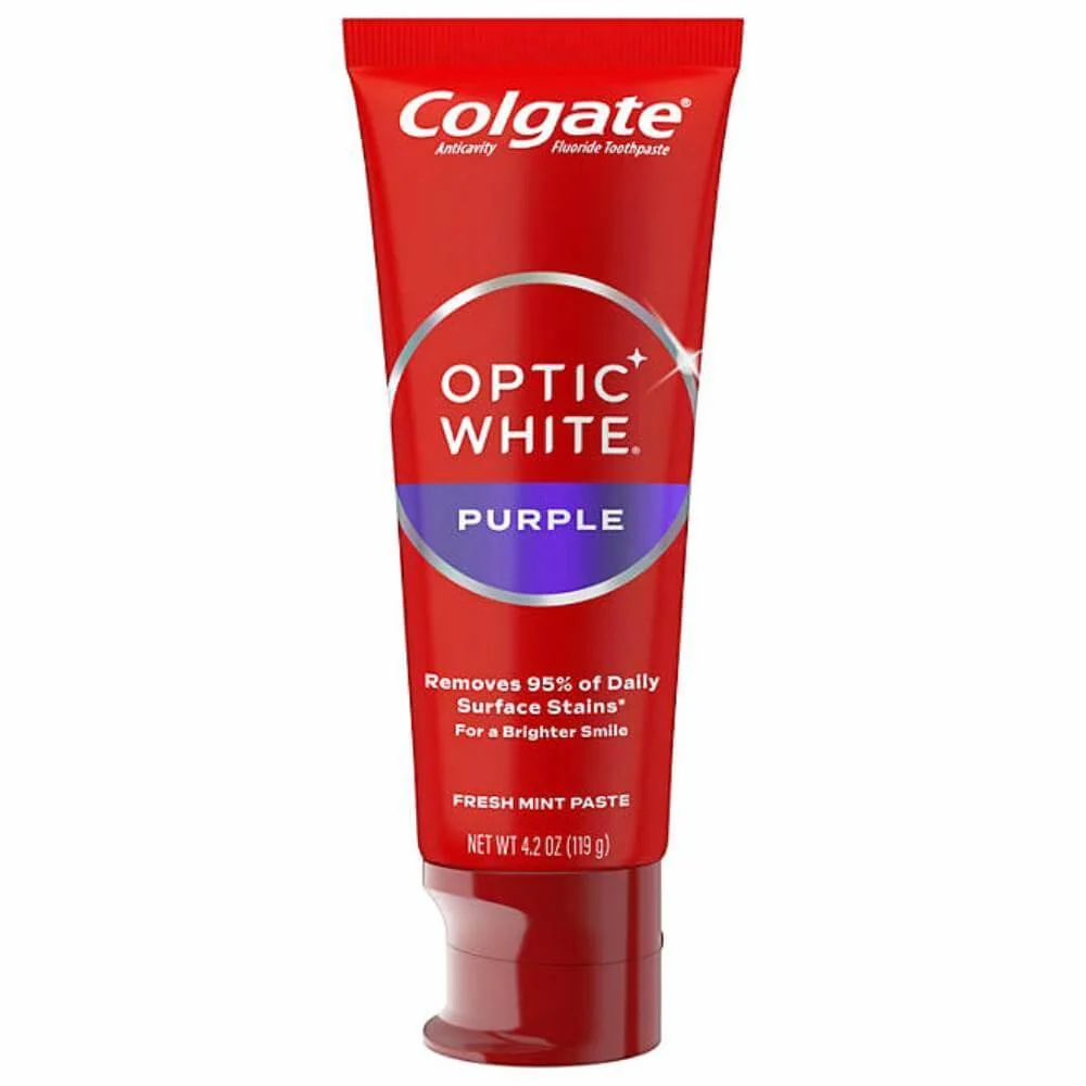 Colgate - Optic White Purple Whitening Toothpaste - 4.2 Oz - 4 Pack - Image 2