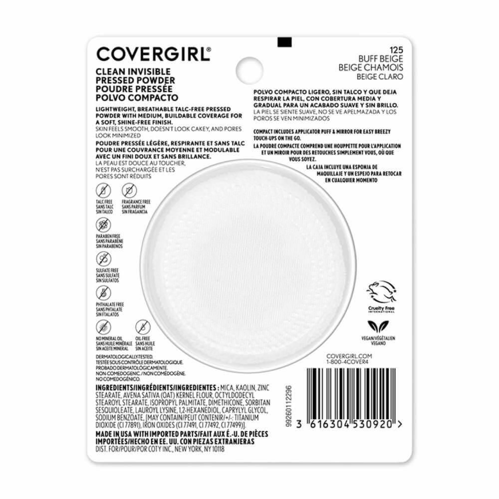 Covergirl - Clean Pressed Powder 125, Compact Buff Beige - 0.38 Oz - 36 Pack - Image 3