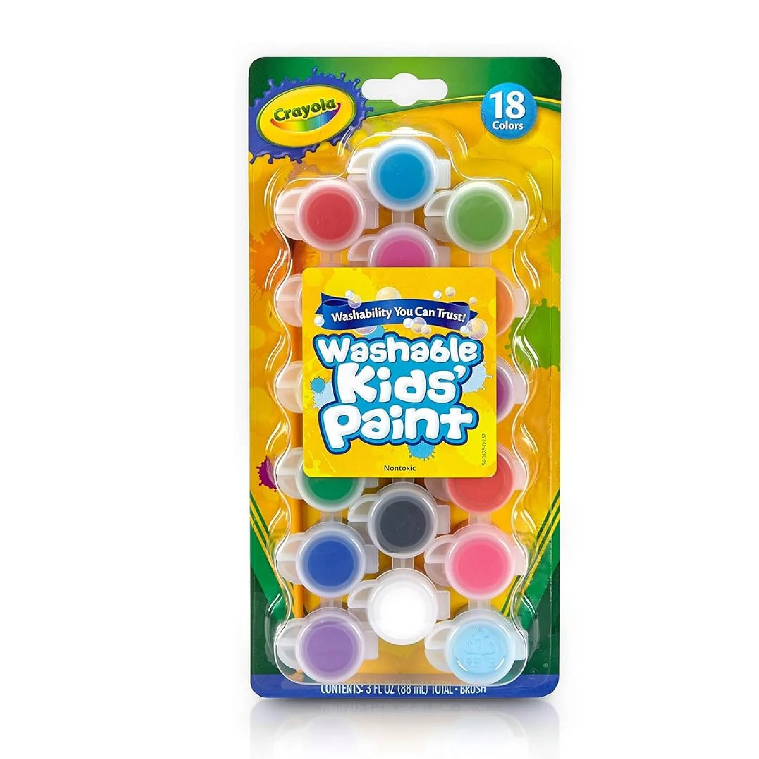 Crayola  Washable Paint Set, Kid Paint  18 colors, 18ct - 6 pack - Image 3