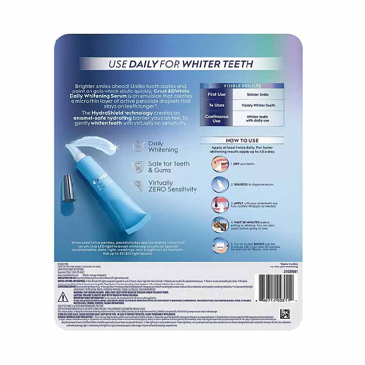 Crest 3DWhite Daily Whitening Serum, Advanced Enamel White + LED Light Treatment - Image 3