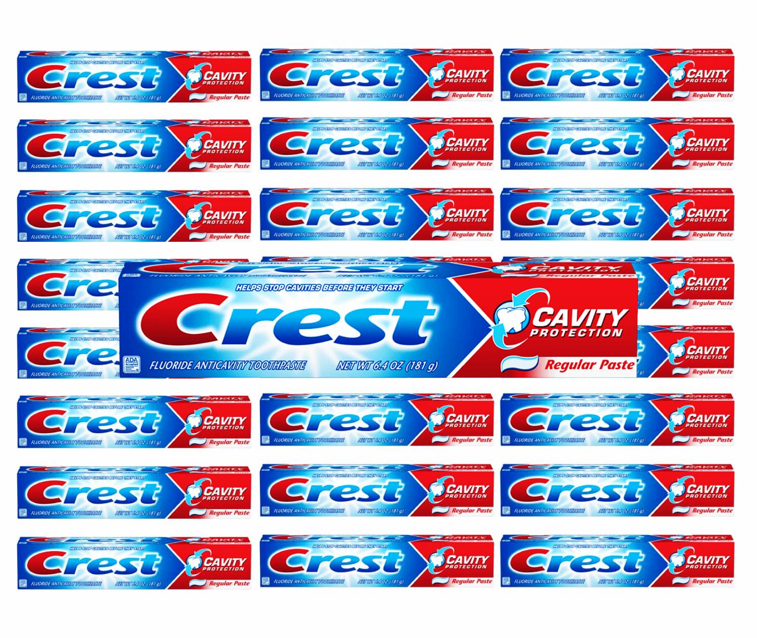 Crest Fluoride Anticavity Toothpaste Cavity Protection, Regular Paste 8.2 Oz  - 24 Pack