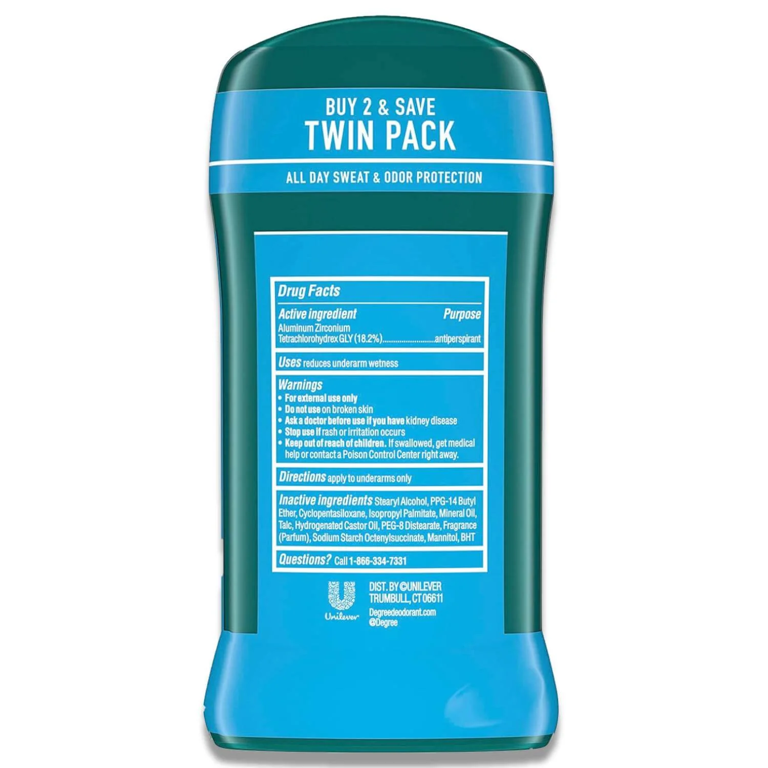 Degree Men Cool Rush Antiperspirant Deodorant 48h, 2.7 oz - 6 Pack (Twin Pack) - Image 3