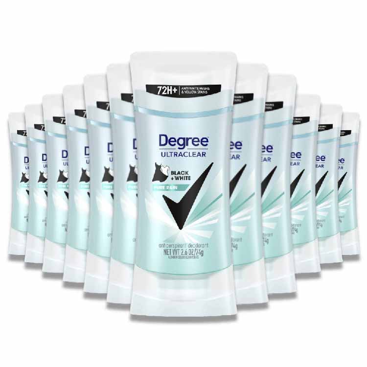 Degree Women Black + White Pure Rain Antiperspirant Deodorant, 2.7 oz - 12 Pack