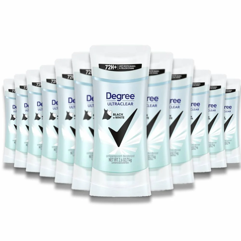 Degree Women Black+White UltraClear Antiperspirant Deodorant Stick, 2.6 oz - 12 pack