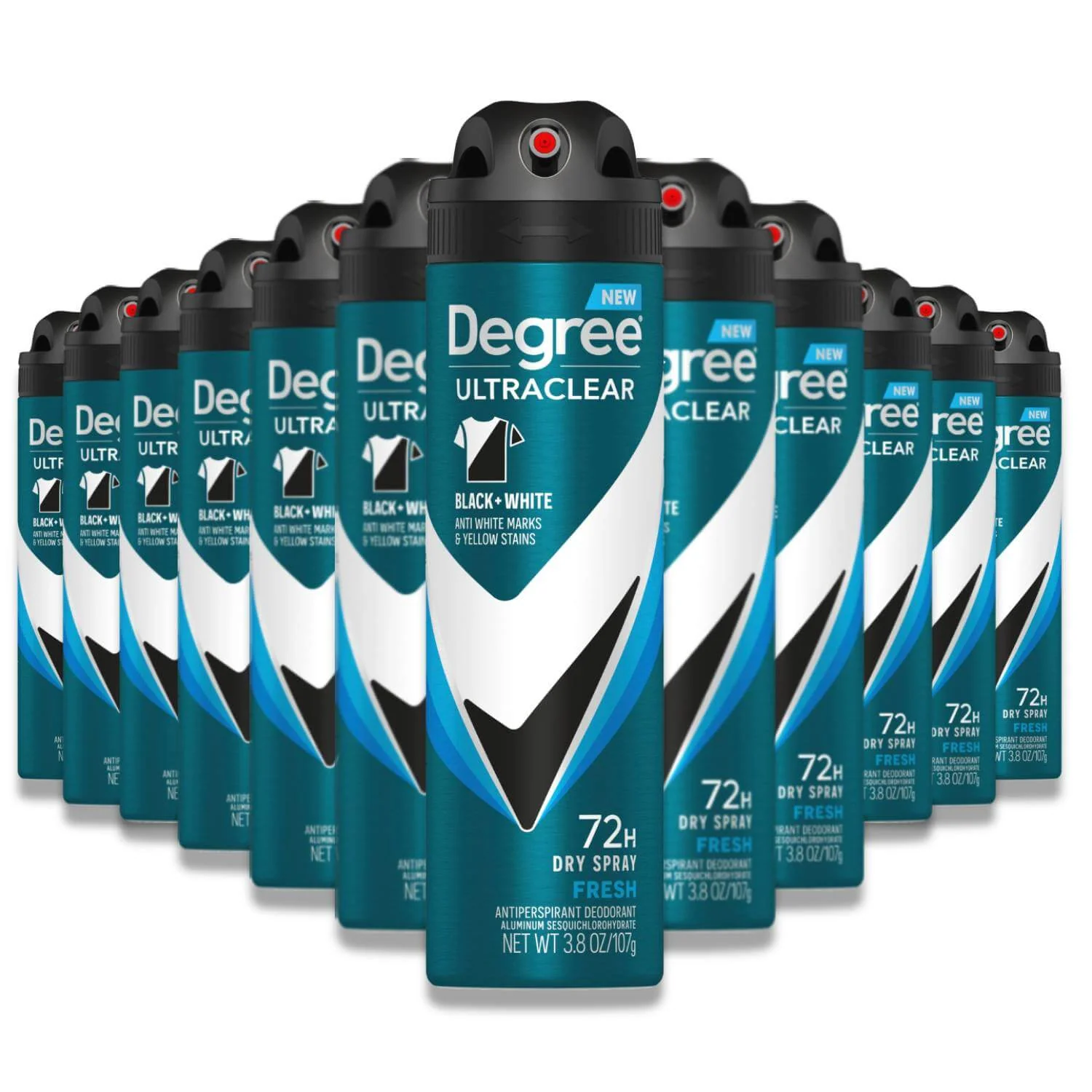 Degree - Antiperspirant Dry-Spray, Ultra Clear, Black & White - 3.8 Oz - 12 Pack