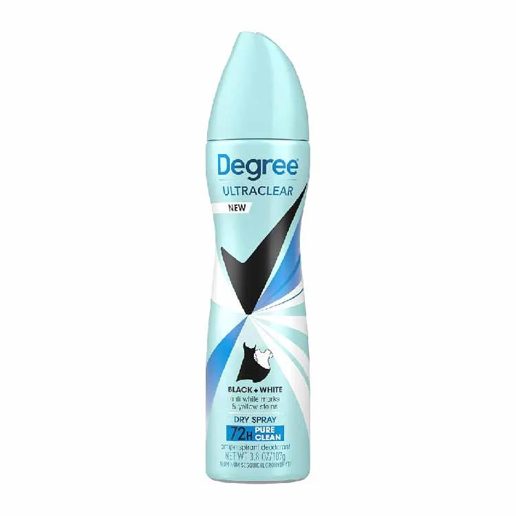 Degree UltraClear Black+White Pure Clean Dry Spray Antiperspirant Deodorant 3.8 Oz- 12 Pack - Image 2