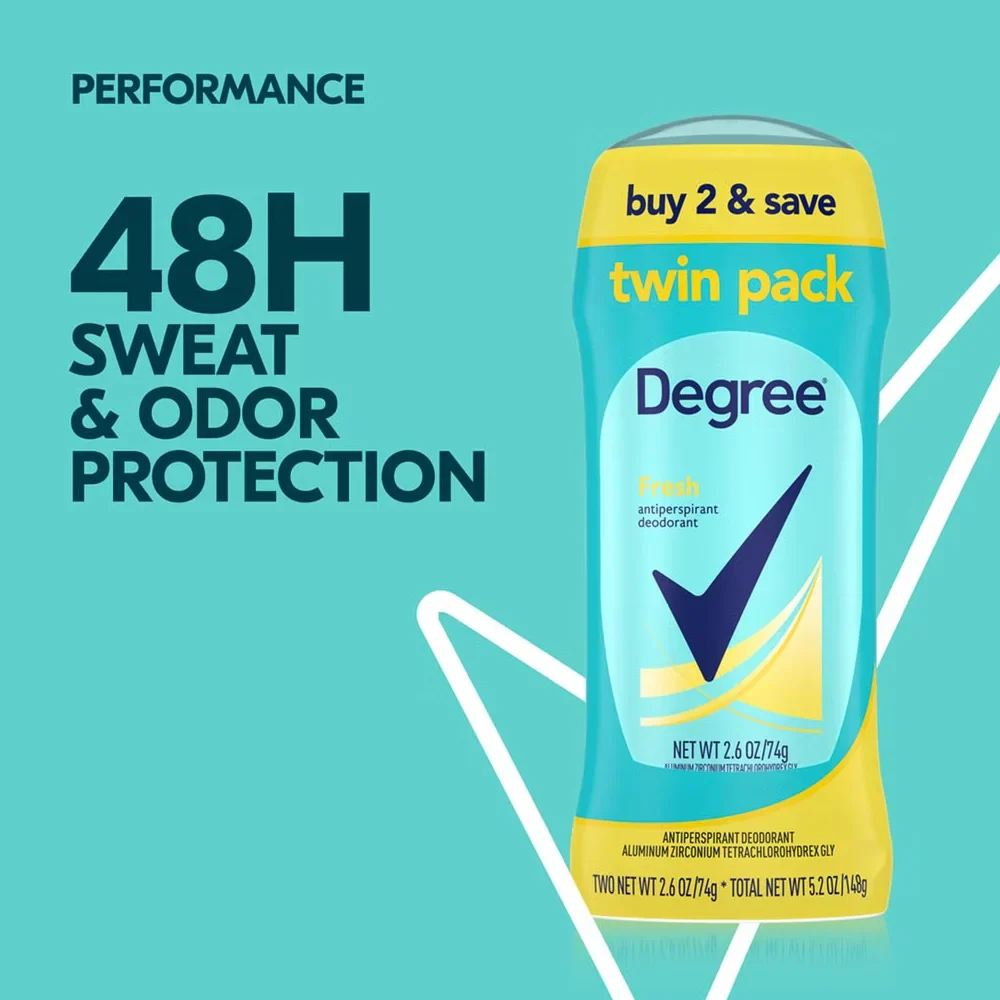 Degree - Women, Antiperspirant Deodorant, Fresh, Twin Pack - 5.2 Oz - 6 Pack - Image 3