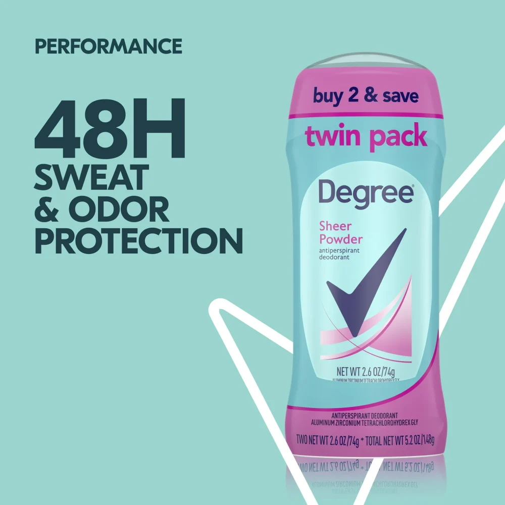 Degree - Women, Antiperspirant Deodorant, Sheer Powder, Twin Pack - 5.2 Oz - 6 Pack - Image 4