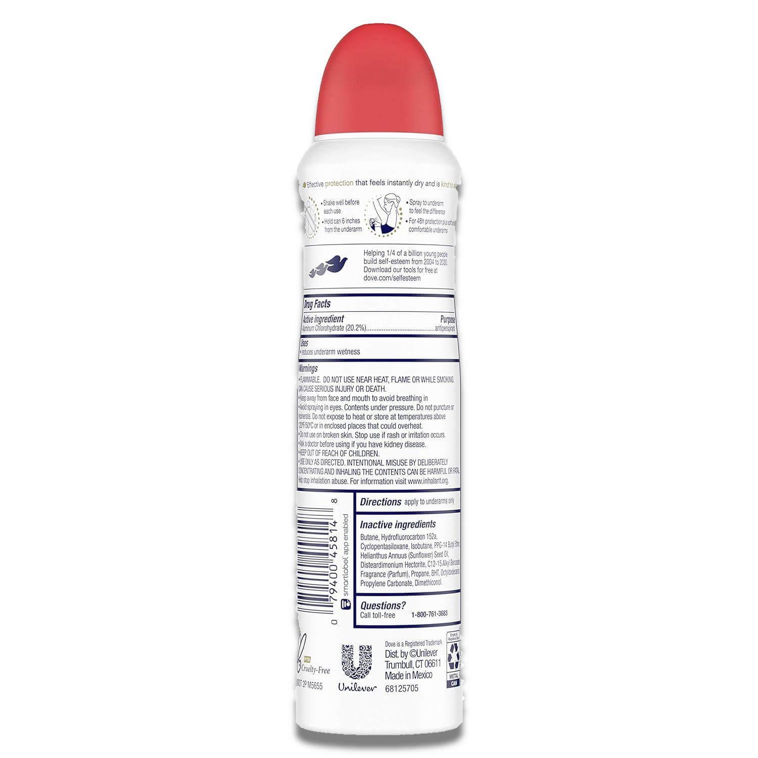 Dove - Advanced Care  Dry Spray Antiperspirant Deodorant for Women Apple With Tea 3.8 Oz - 12 Pack - Image 3