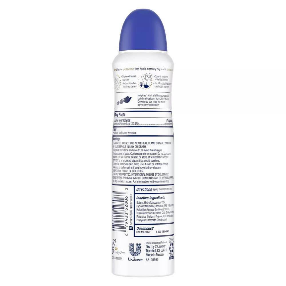 Dove - Advanced Care, Dry Spray Antiperspirant Deodorant, Original Clean - 3.8 Oz - 12 Pack - Image 3